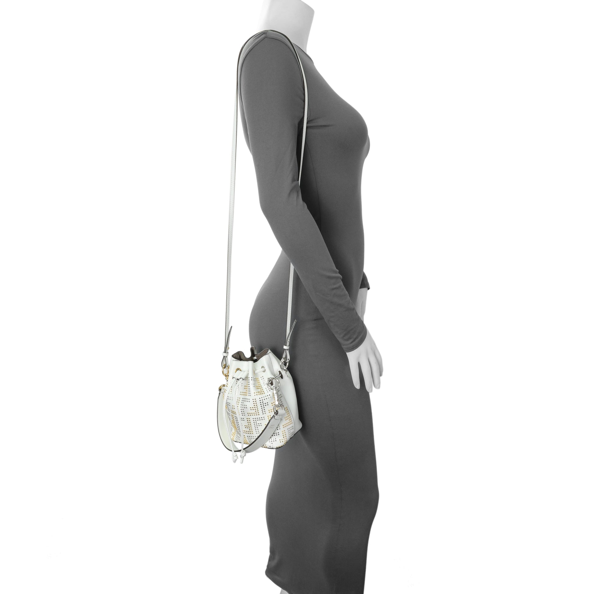 Exclusive Fendi Vitello Liberty F is Fendi Studded Mini Mon Tresor Bucket Bag — Alternate View 7