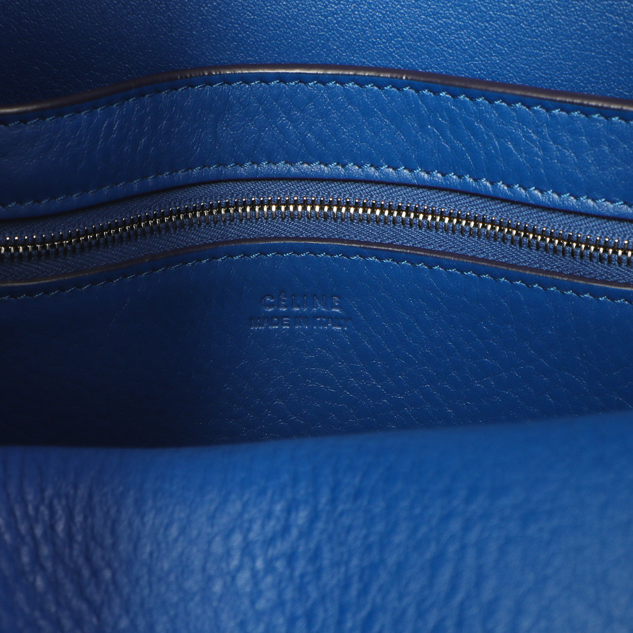 Exclusive Celine Blue Suede Sangle Bucket Bag — Alternate View 9