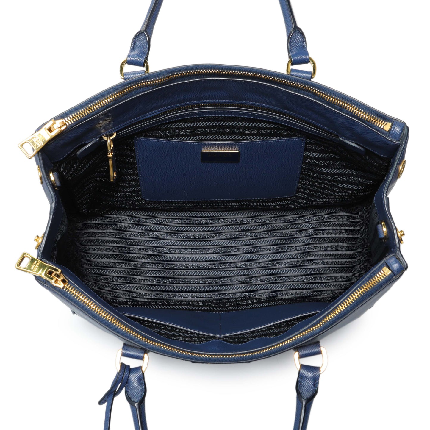 Exclusive Prada Blue Saffiano Medium Galleria Double Zip Tote — Alternate View 8