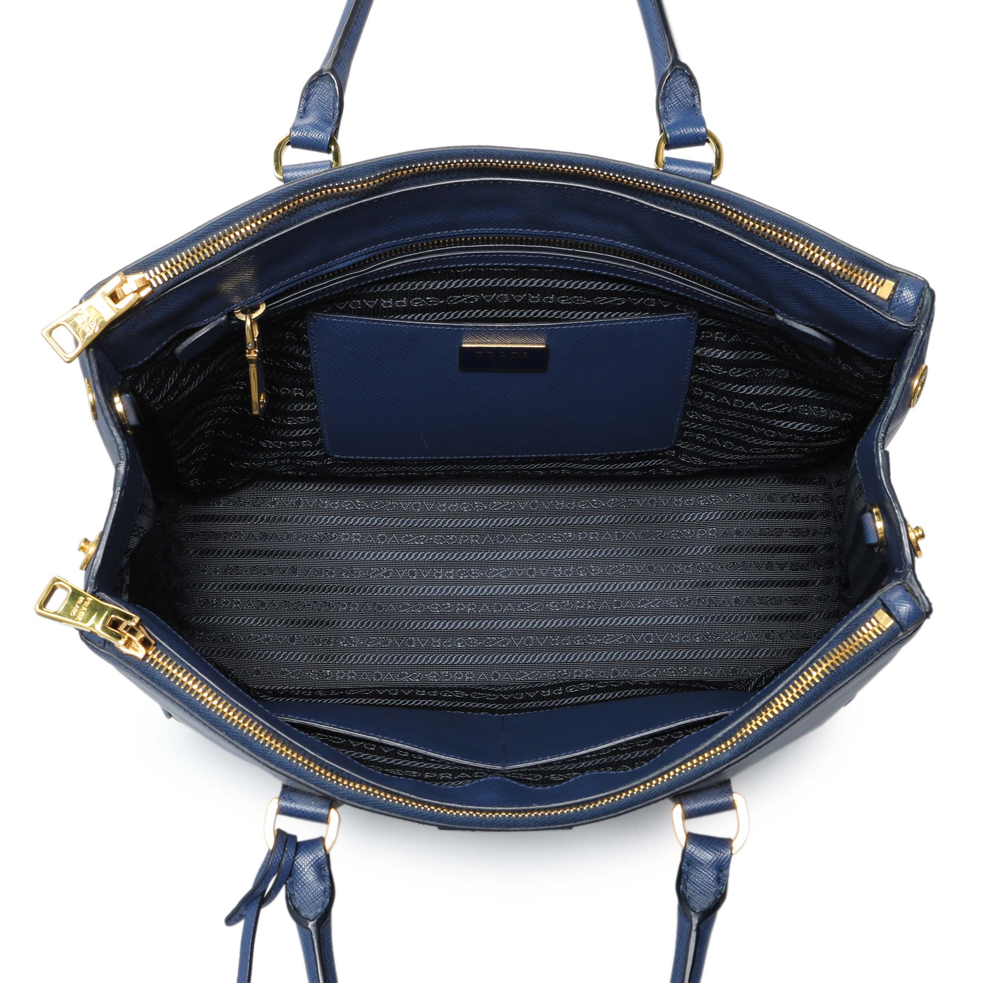 Exclusive Prada Blue Saffiano Medium Galleria Double Zip Tote — Alternate View 8