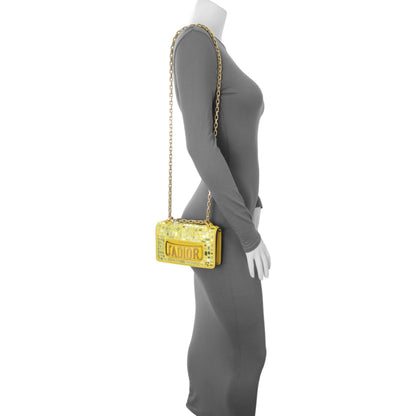 Exclusive Christian Dior Yellow Suede Mosaic of Mirrors Mini J'Adior Chain Flap — Alternate View 13