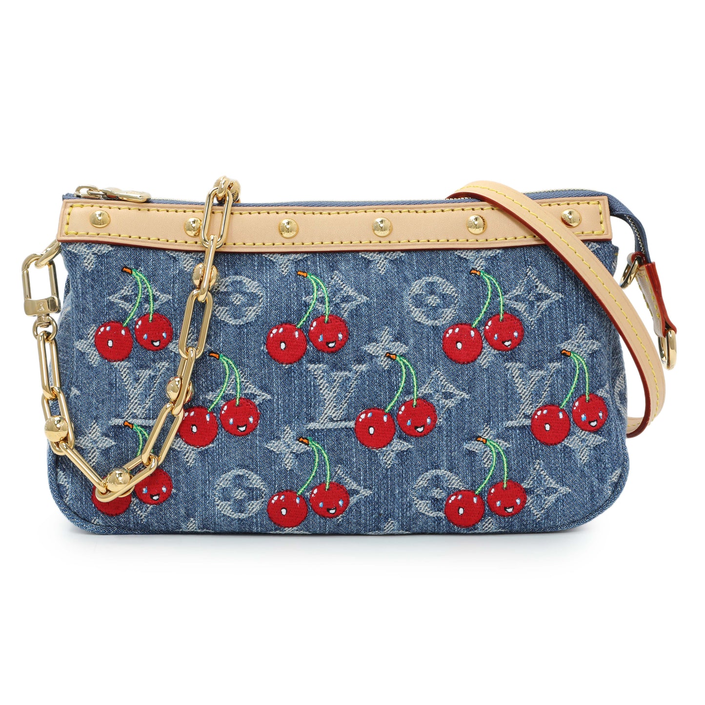Exclusive Louis Vuitton X Takashi Murakami Cherry Pochette Accessories — Front View