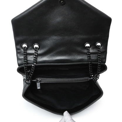 Exclusive Saint Laurent Black Calfskin Medium Loulou — Top View