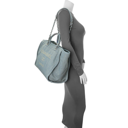 Exclusive Chanel Blue Denim Medium Deauville Tote — Alternate View 7
