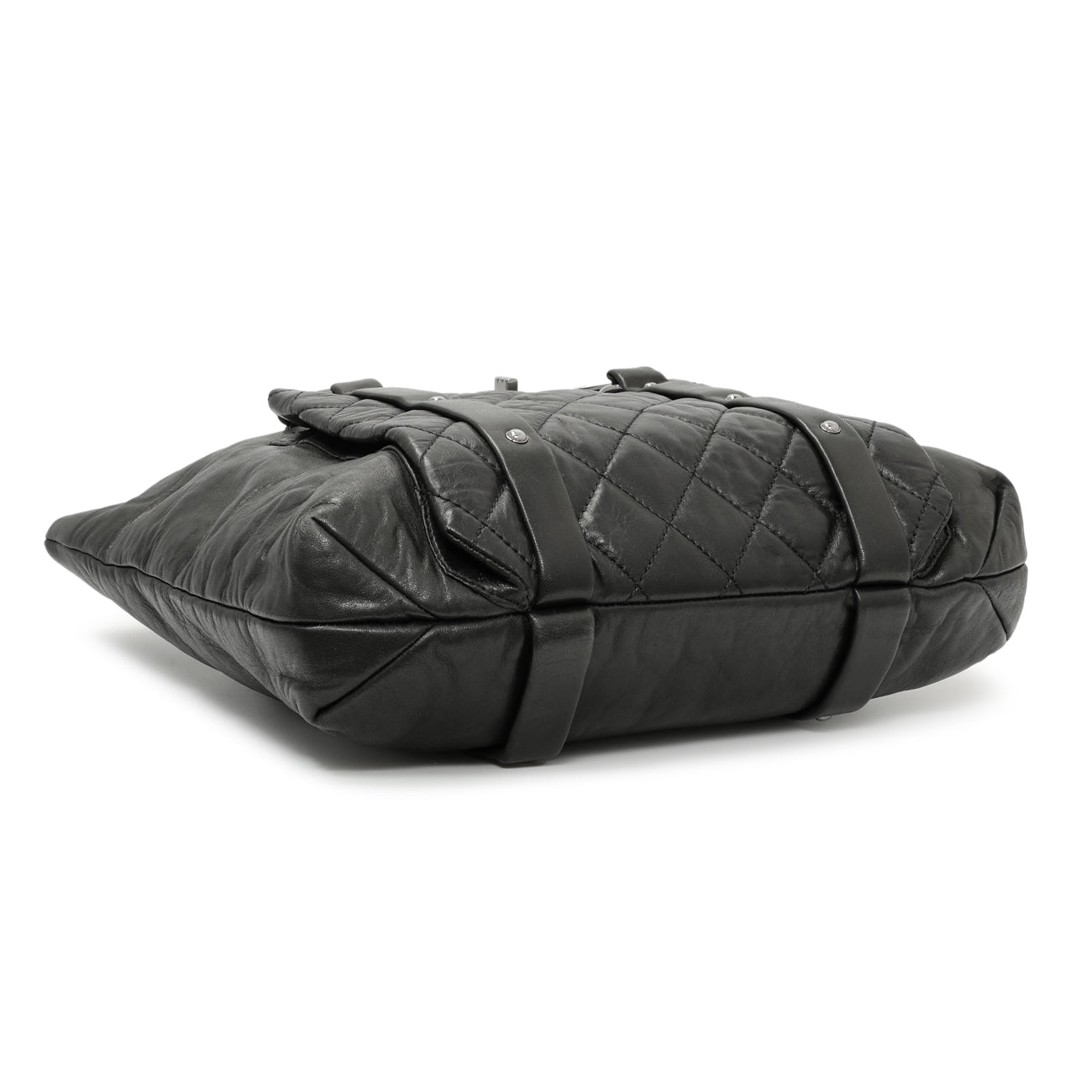 Exclusive Chanel Black Lambskin 8 Knots Tote — Back View