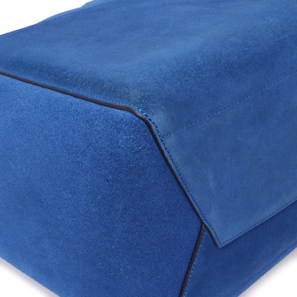 Exclusive Celine Blue Suede Sangle Bucket Bag — Top View