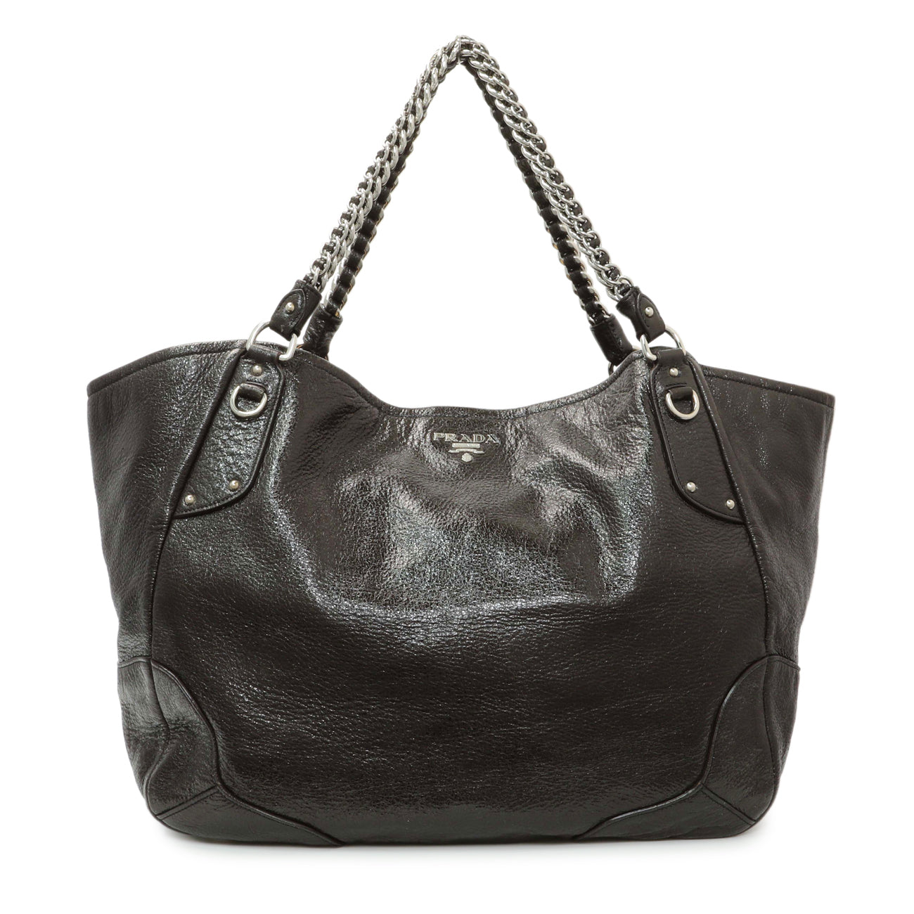 Exclusive Prada Ebano Cervo Lux Chain Shoulder Bag — Front View