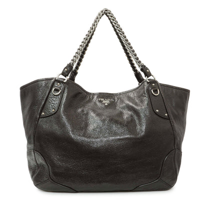 Exclusive Prada Ebano Cervo Lux Chain Shoulder Bag — Front View