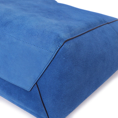 Exclusive Celine Blue Suede Sangle Bucket Bag — Detail View