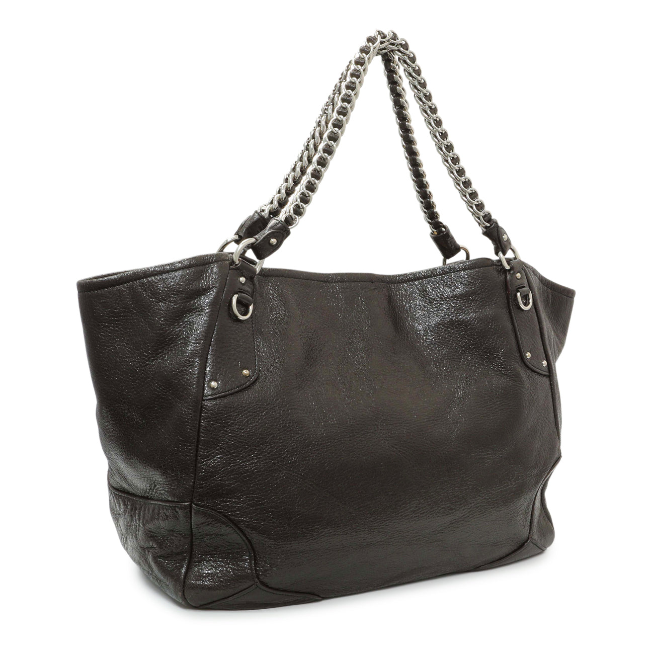 Exclusive Prada Ebano Cervo Lux Chain Shoulder Bag — Back View