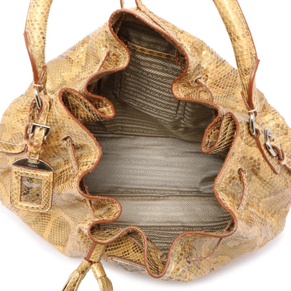 Exclusive Prada Pitone Oro Python Cinch Shoulder Bag — Alternate View 8