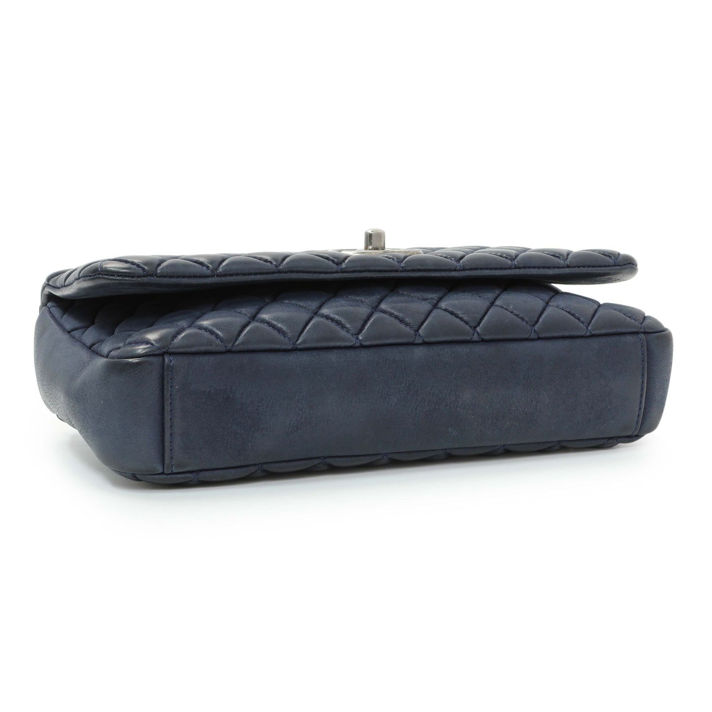 Exclusive Chanel Blue Iridescent Calfskin Bubble Flap — Back View