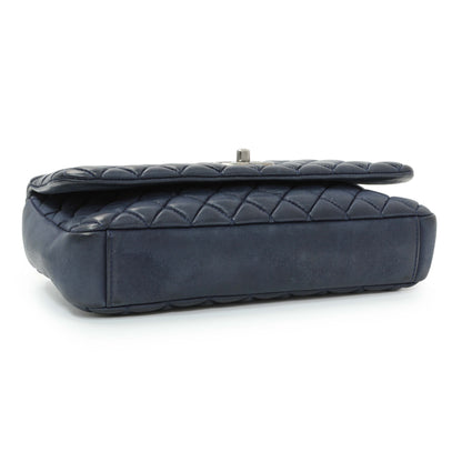 Exclusive Chanel Blue Iridescent Calfskin Bubble Flap — Back View