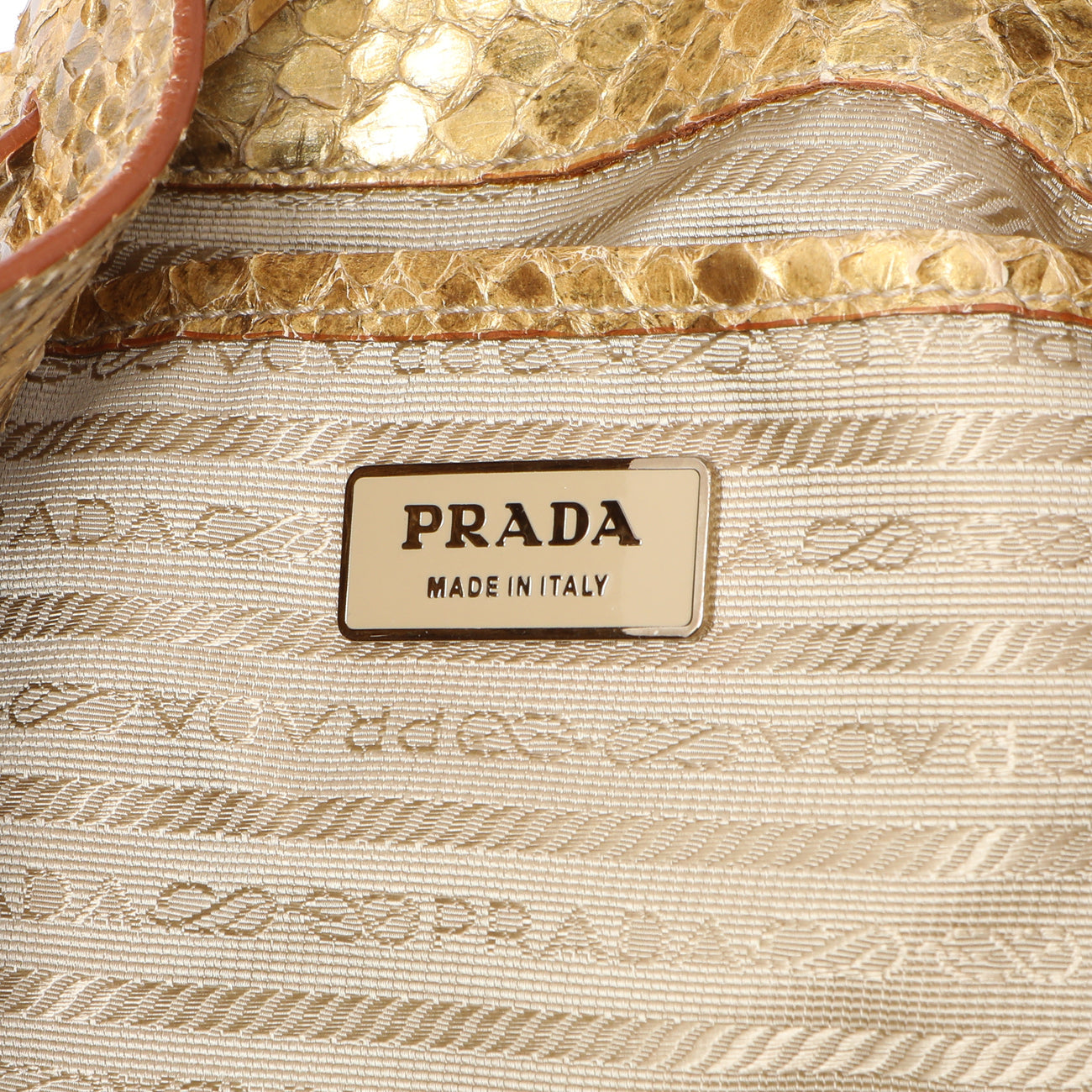 Exclusive Prada Pitone Oro Python Cinch Shoulder Bag — Alternate View 9