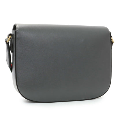 Exclusive Gucci Grey Calfskin Large Horsebit 1955 Shoulder Bag — Side View