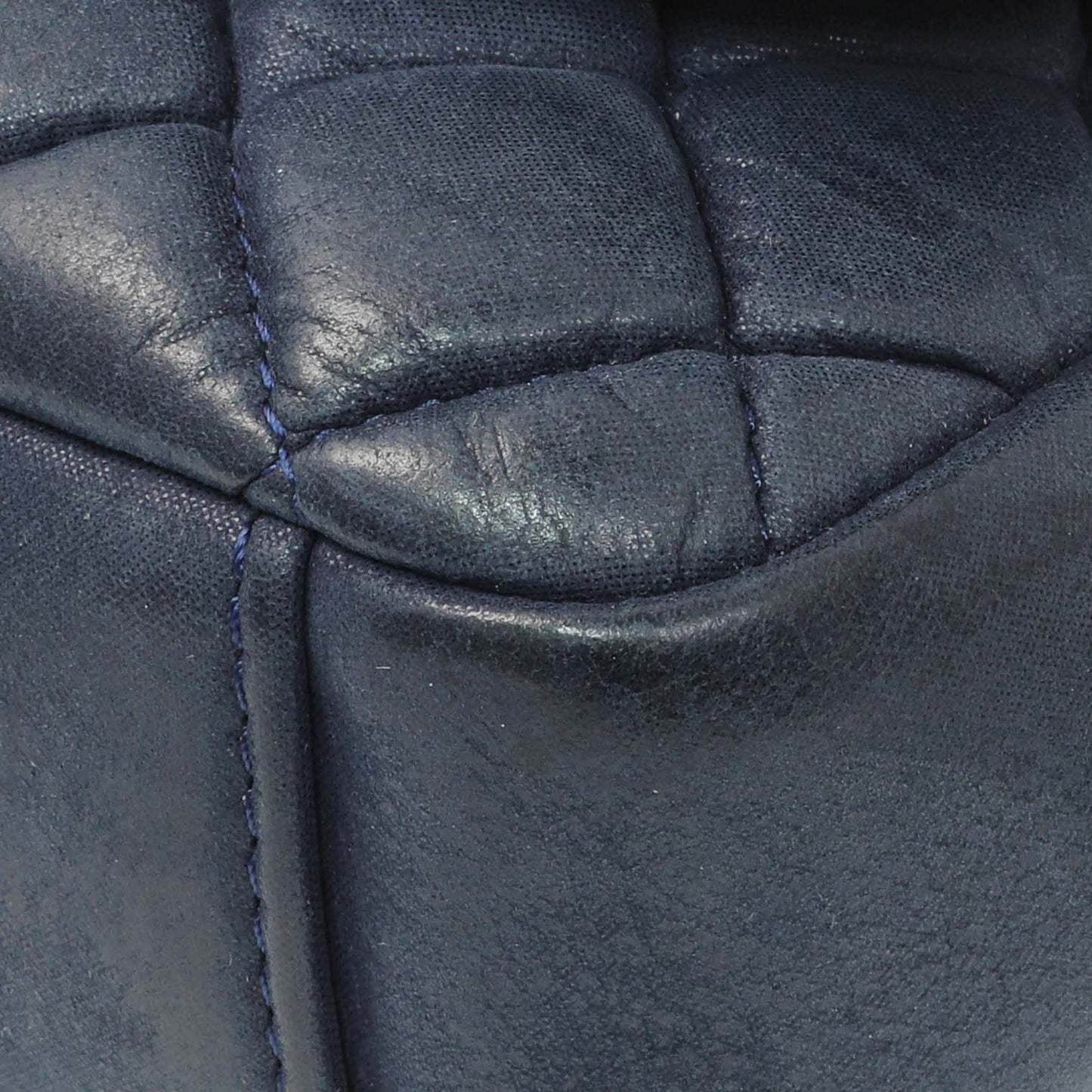 Exclusive Chanel Blue Iridescent Calfskin Bubble Flap — Detail View