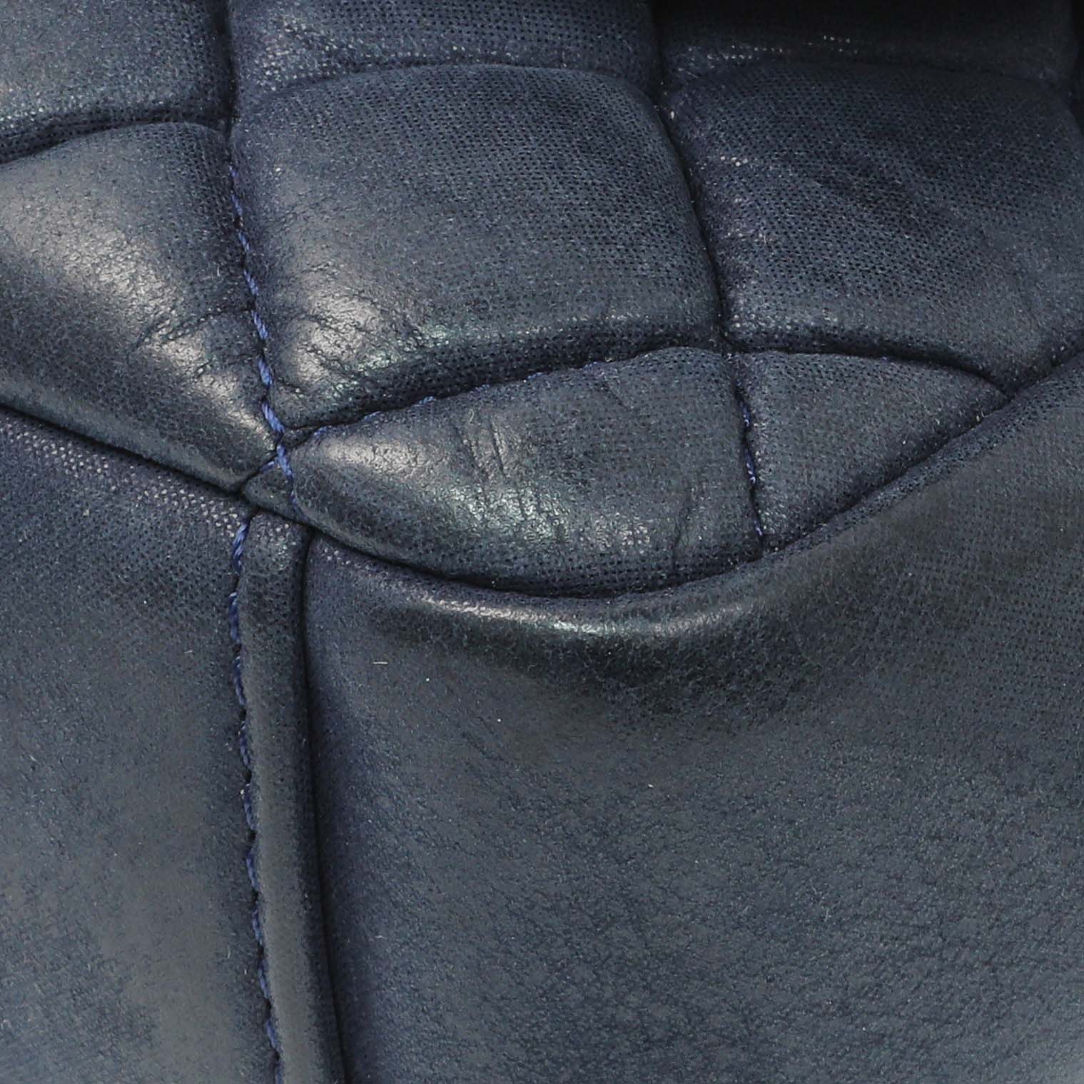 Exclusive Chanel Blue Iridescent Calfskin Bubble Flap — Detail View