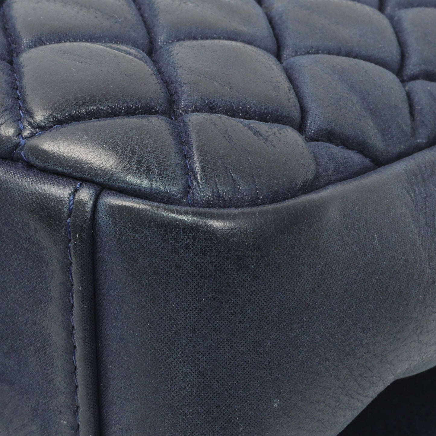 Exclusive Chanel Blue Iridescent Calfskin Bubble Flap — Alternate View 7
