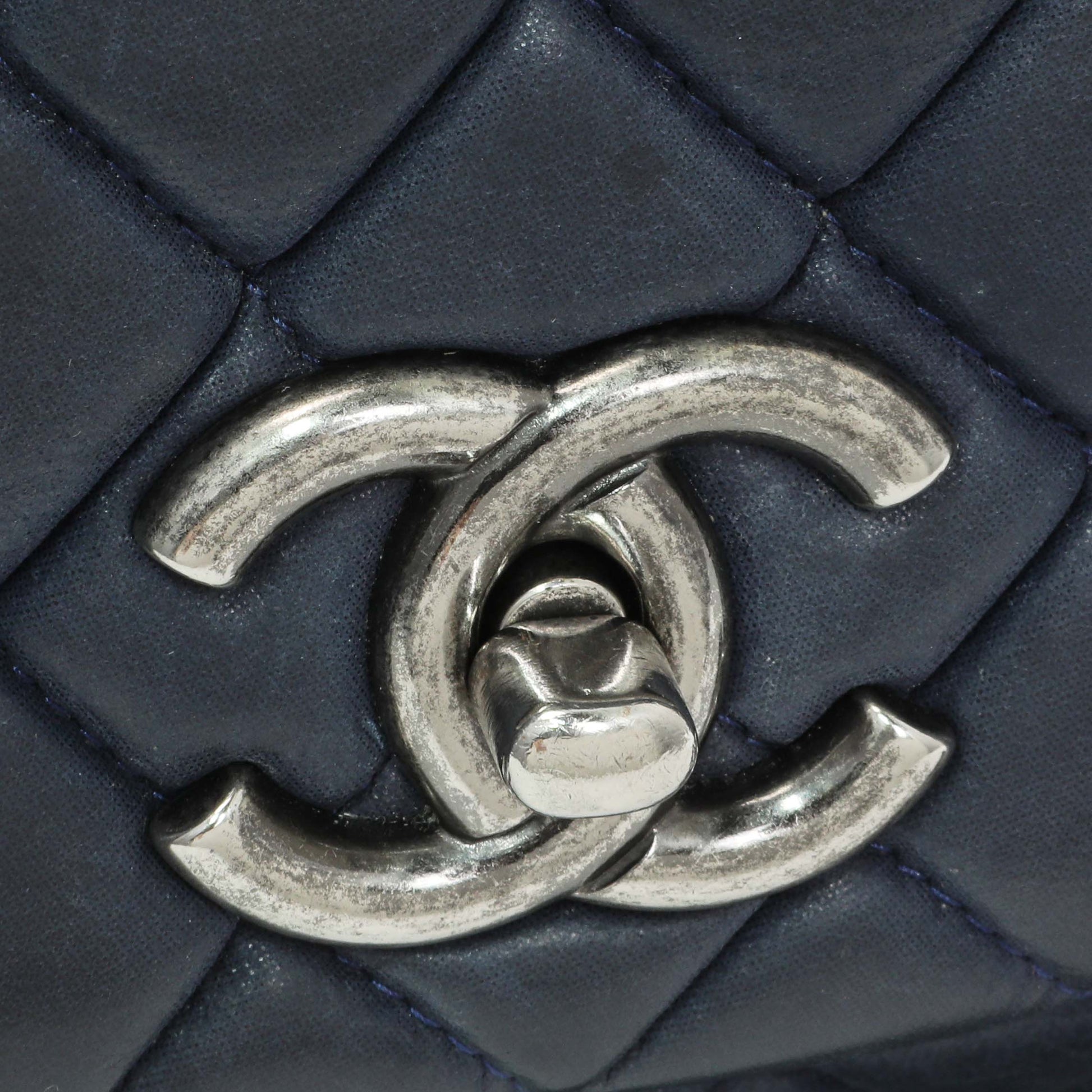 Exclusive Chanel Blue Iridescent Calfskin Bubble Flap — Alternate View 11