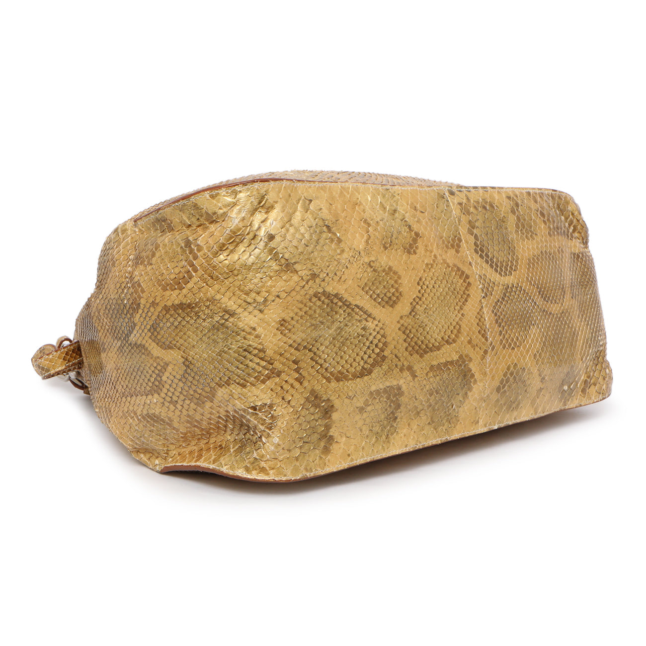 Exclusive Prada Pitone Oro Python Cinch Shoulder Bag — Back View