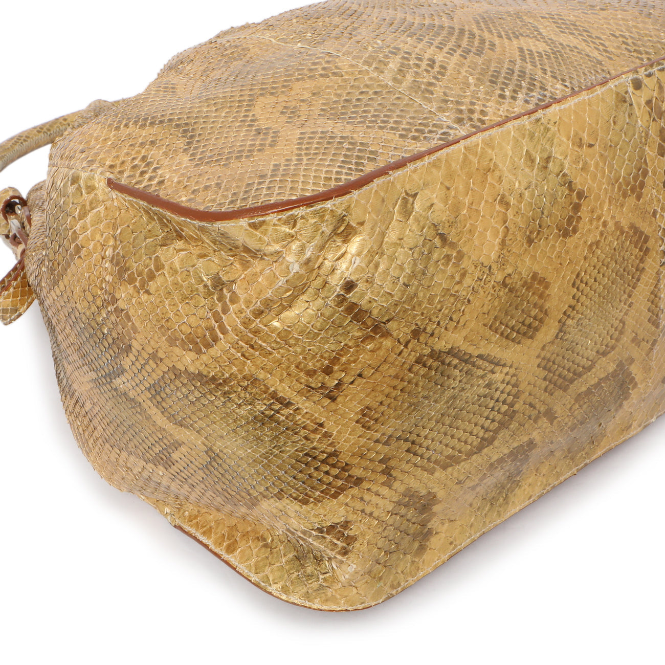 Exclusive Prada Pitone Oro Python Cinch Shoulder Bag — Top View