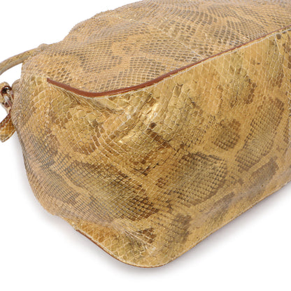 Exclusive Prada Pitone Oro Python Cinch Shoulder Bag — Top View