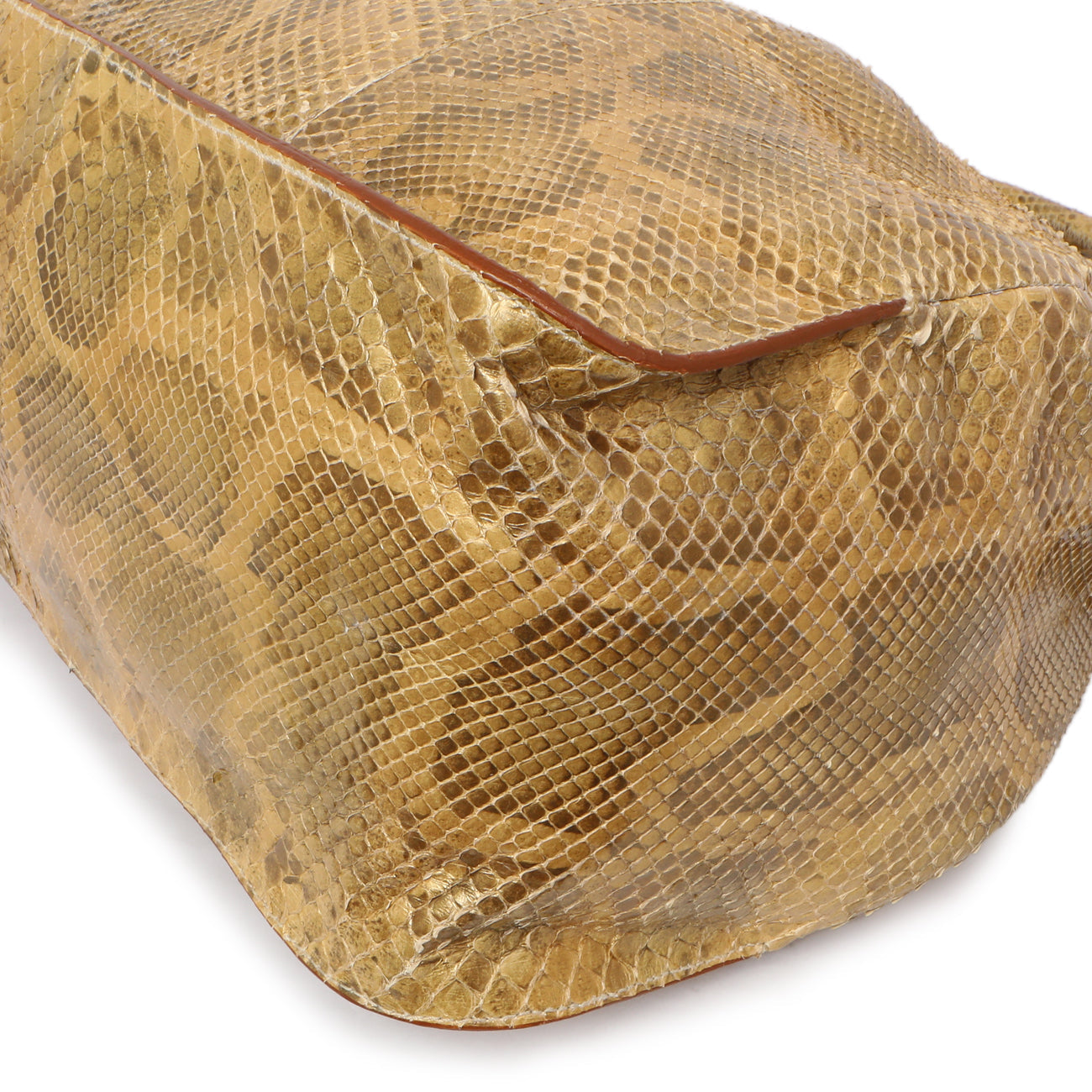 Exclusive Prada Pitone Oro Python Cinch Shoulder Bag — Detail View