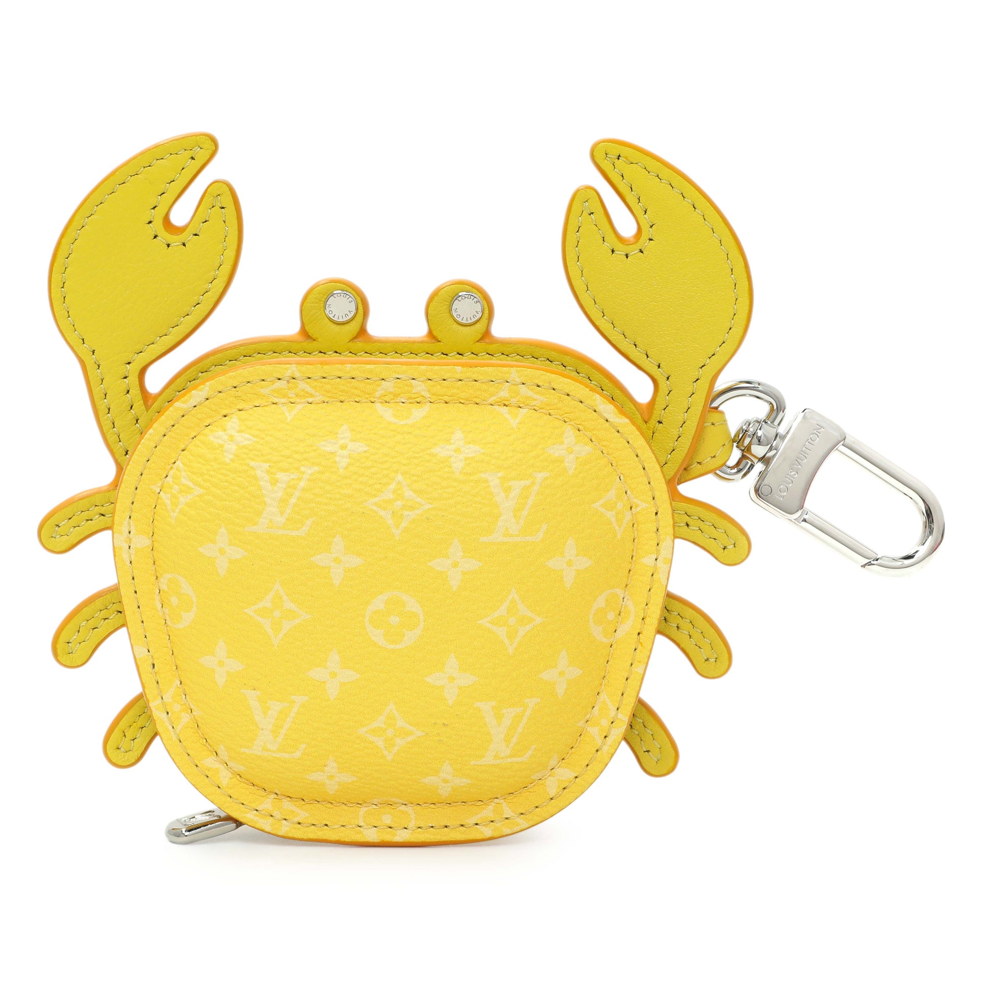 Exclusive Louis Vuitton Yellow Monogram Crab Bag Charm — Front View