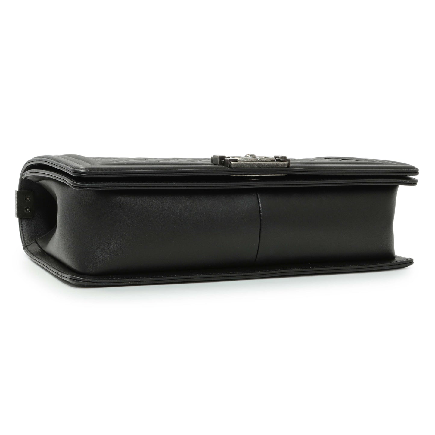 Exclusive Chanel Black Quilted Calfskin New Medium Boy Flap — Back View