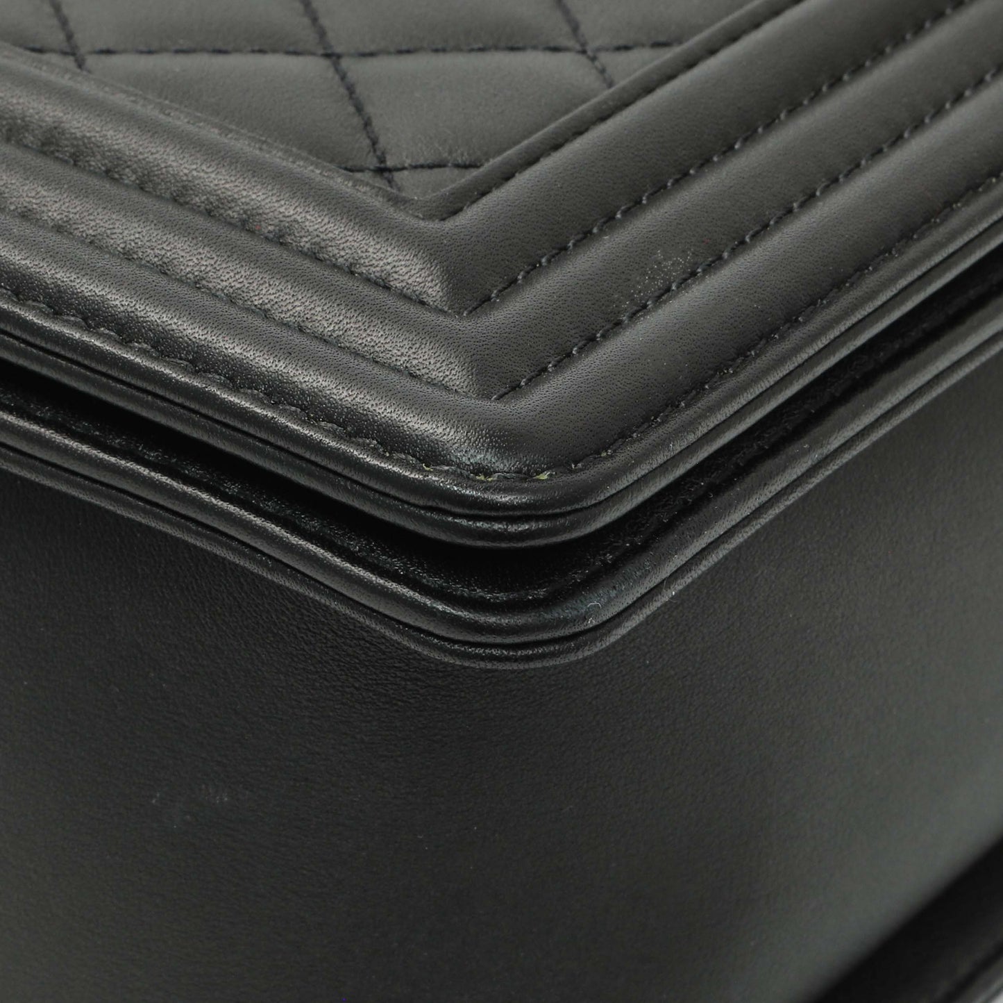 Exclusive Chanel Black Quilted Calfskin New Medium Boy Flap — Top View