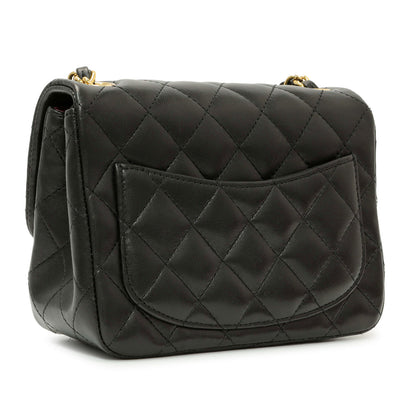 Exclusive Chanel Black Quilted Lambskin Mini Square Flap — Side View