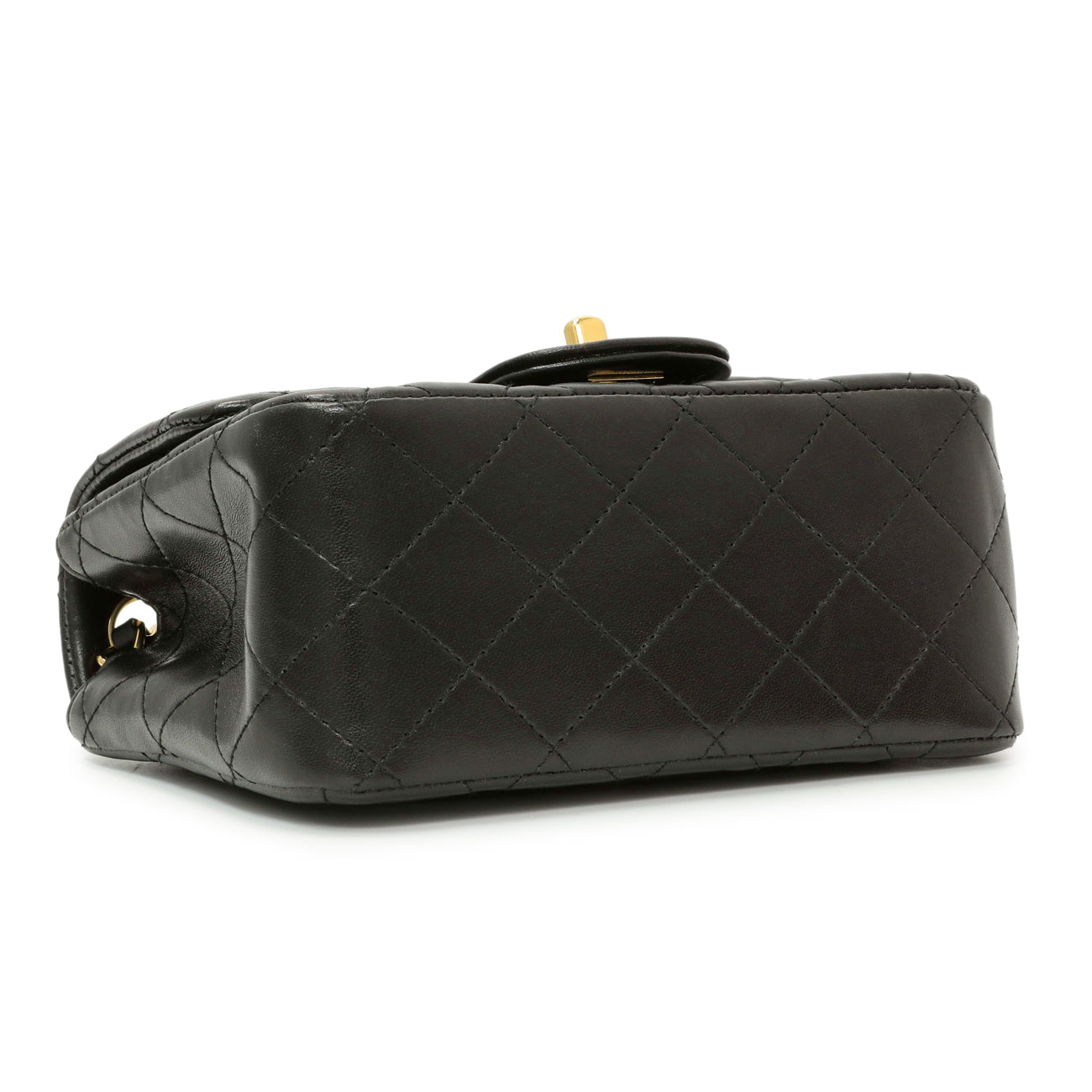 Exclusive Chanel Black Quilted Lambskin Mini Square Flap — Back View
