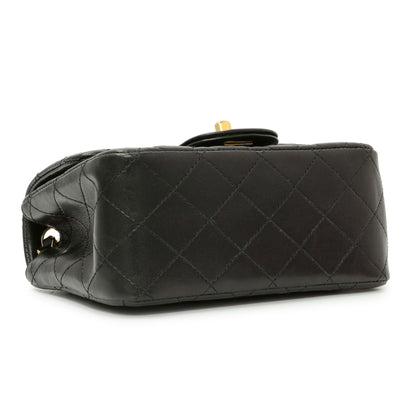 Exclusive Chanel Black Quilted Lambskin Mini Square Flap — Back View
