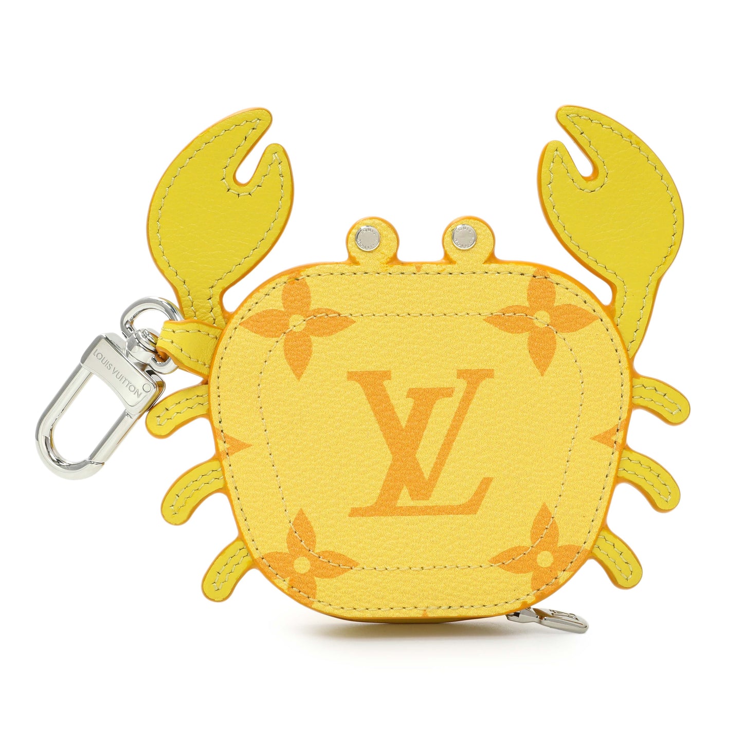 Exclusive Louis Vuitton Yellow Monogram Crab Bag Charm — Side View