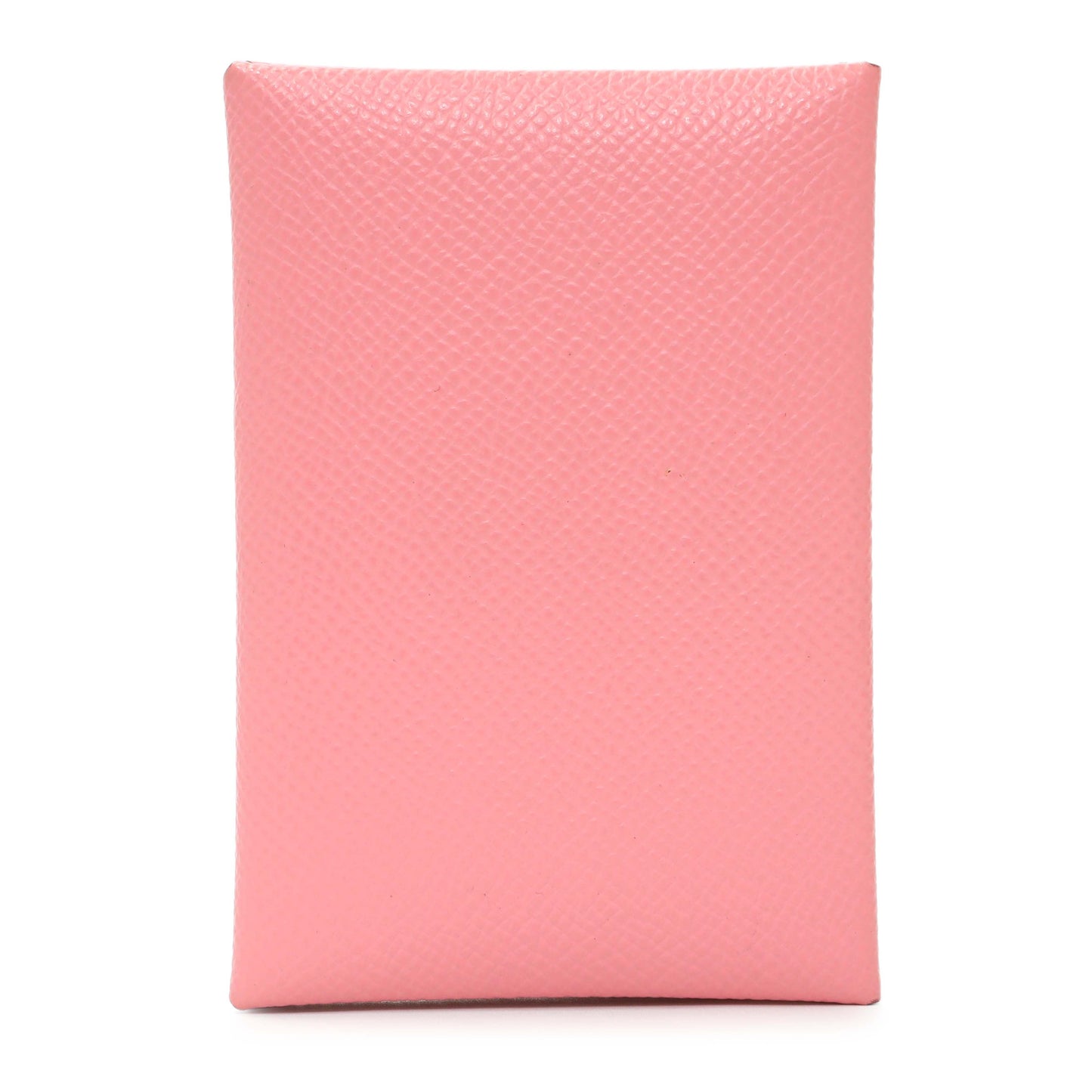 Exclusive Hermes Pink Epsom Calvi Duo Card Case — Front View