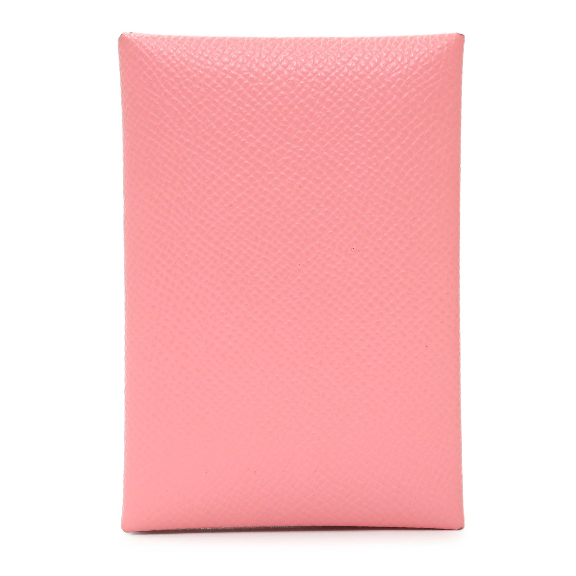 Exclusive Hermes Pink Epsom Calvi Duo Card Case — Front View
