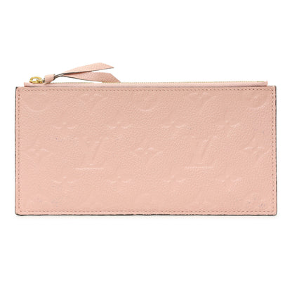 Exclusive Louis Vuitton Rose Poudre Empreinte Felicie Chain Wallet Zippered Insert — Front View