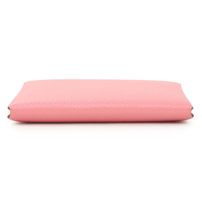 Exclusive Hermes Pink Epsom Calvi Duo Card Case — Back View