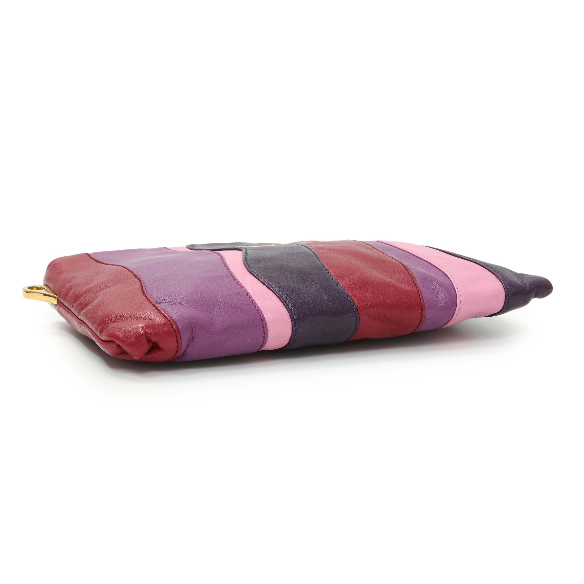 Exclusive Prada Multicolor Nappa Stripes Clutch — Back View