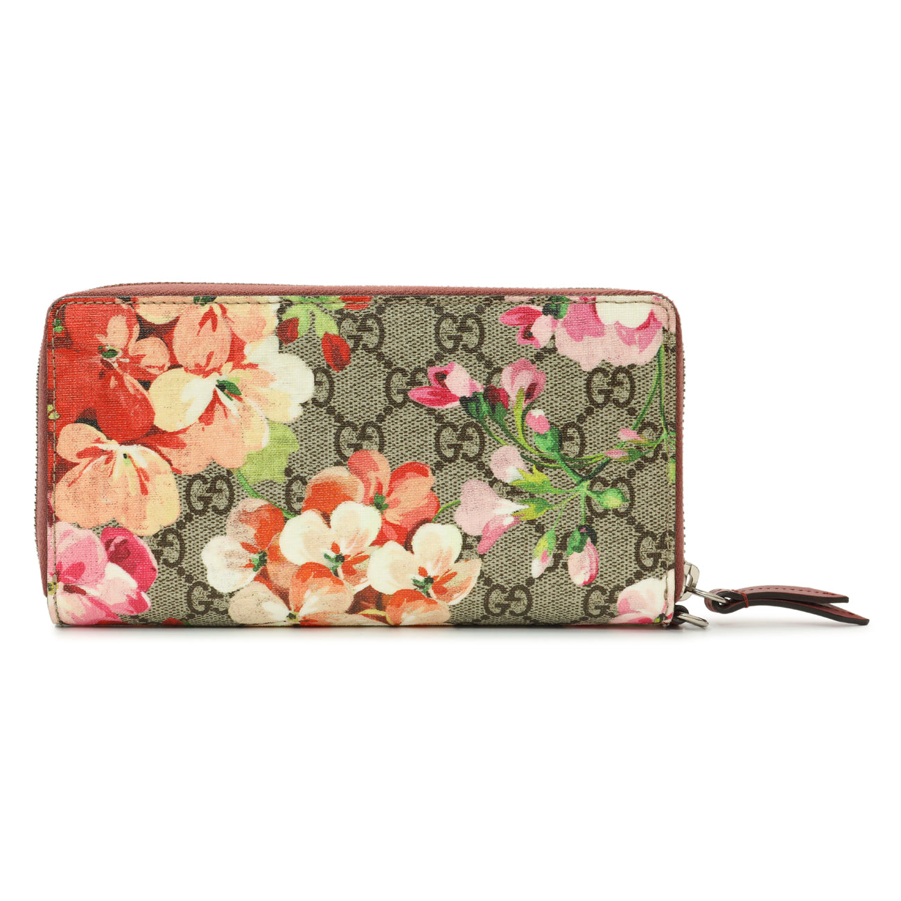 Exclusive Gucci GG Supreme Monogram Blooms Wristlet Wallet — Side View