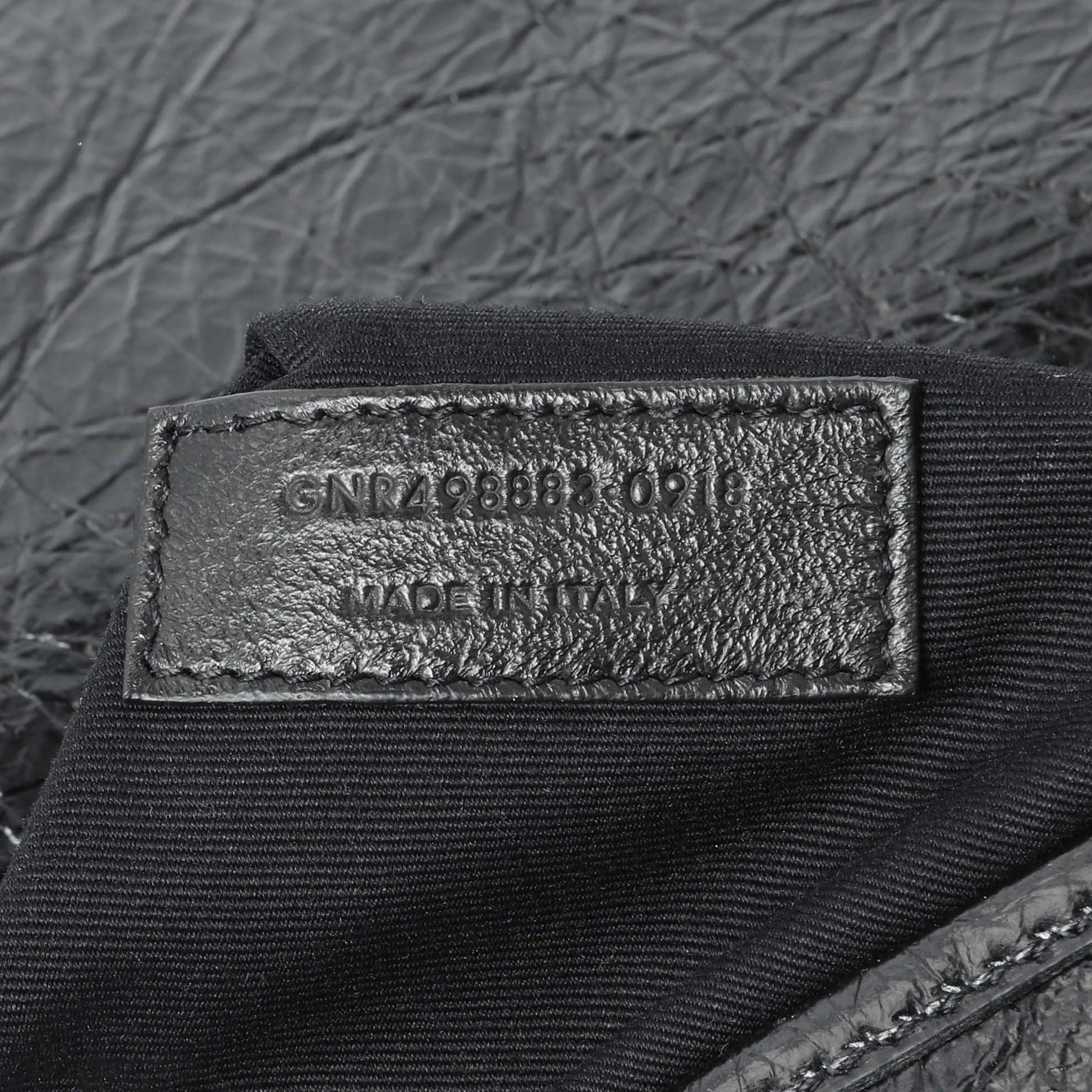 Exclusive Saint Laurent Black Crinkled Calfskin Matelasse Monogram Large Niki Chain Satchel — Alternate View 10