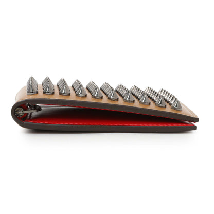 Exclusive Christian Louboutin Tan Calfskin Spiked Bill Clip Wallet — Back View