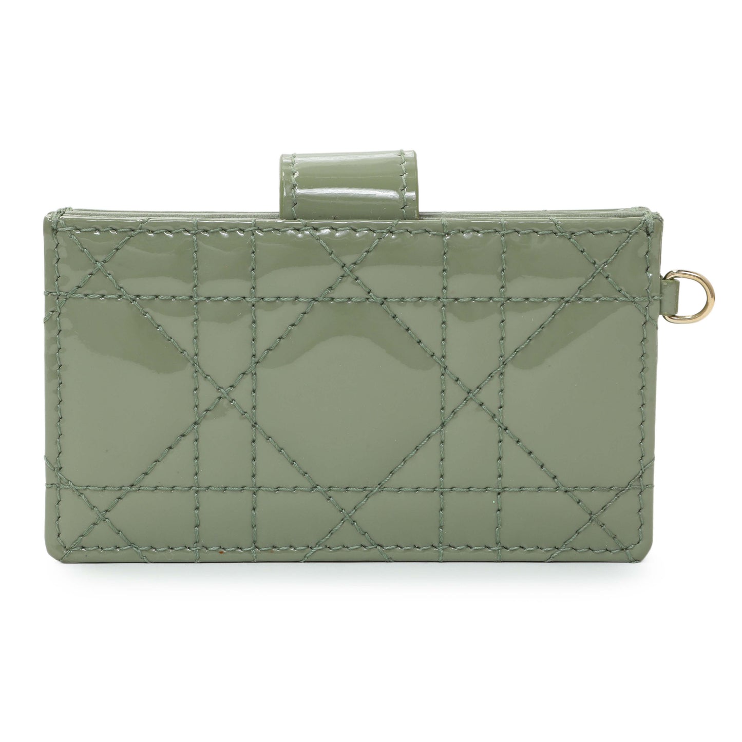 Exclusive Christian Dior Patent Cannage Lady Dior 5-Gusset Card Holder — Side View