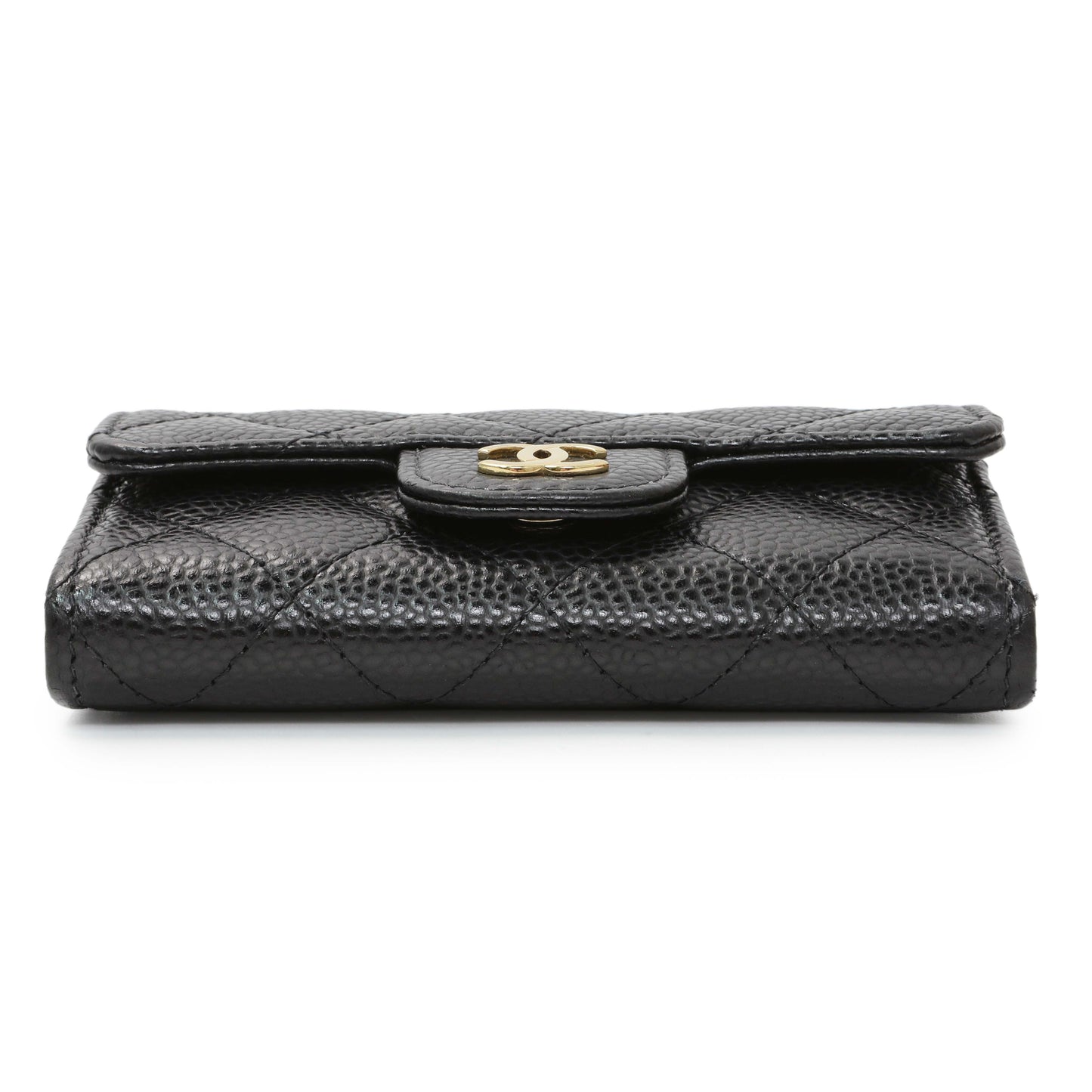 Exclusive Chanel Black Caviar Quilted Flap Card Holder Wallet — Back View