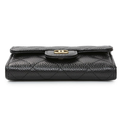Exclusive Chanel Black Caviar Quilted Flap Card Holder Wallet — Back View