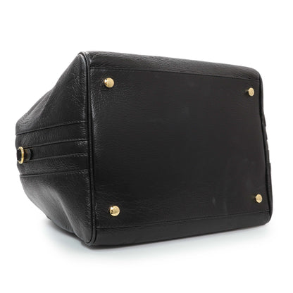 Exclusive Burberry Black Patent Cube Bowling Bag — Back View