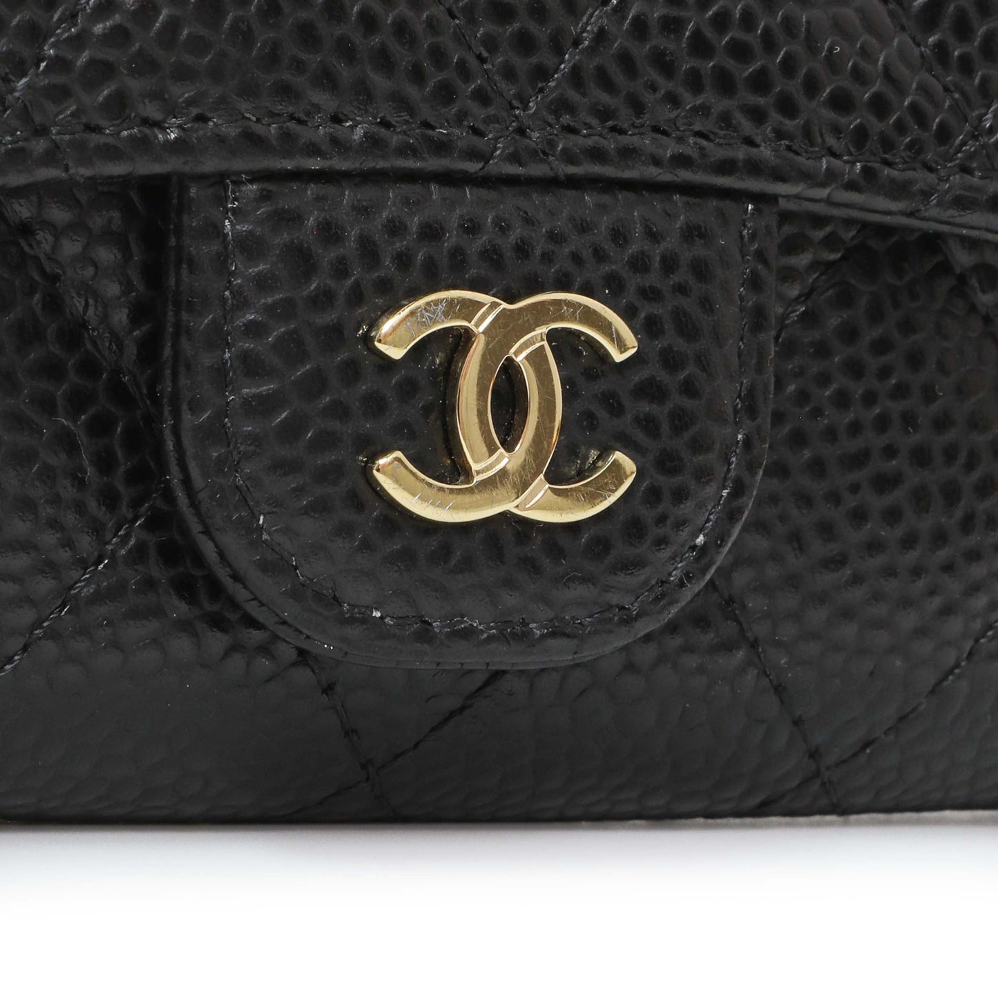 Exclusive Chanel Black Caviar Quilted Flap Card Holder Wallet — Alternate View 8