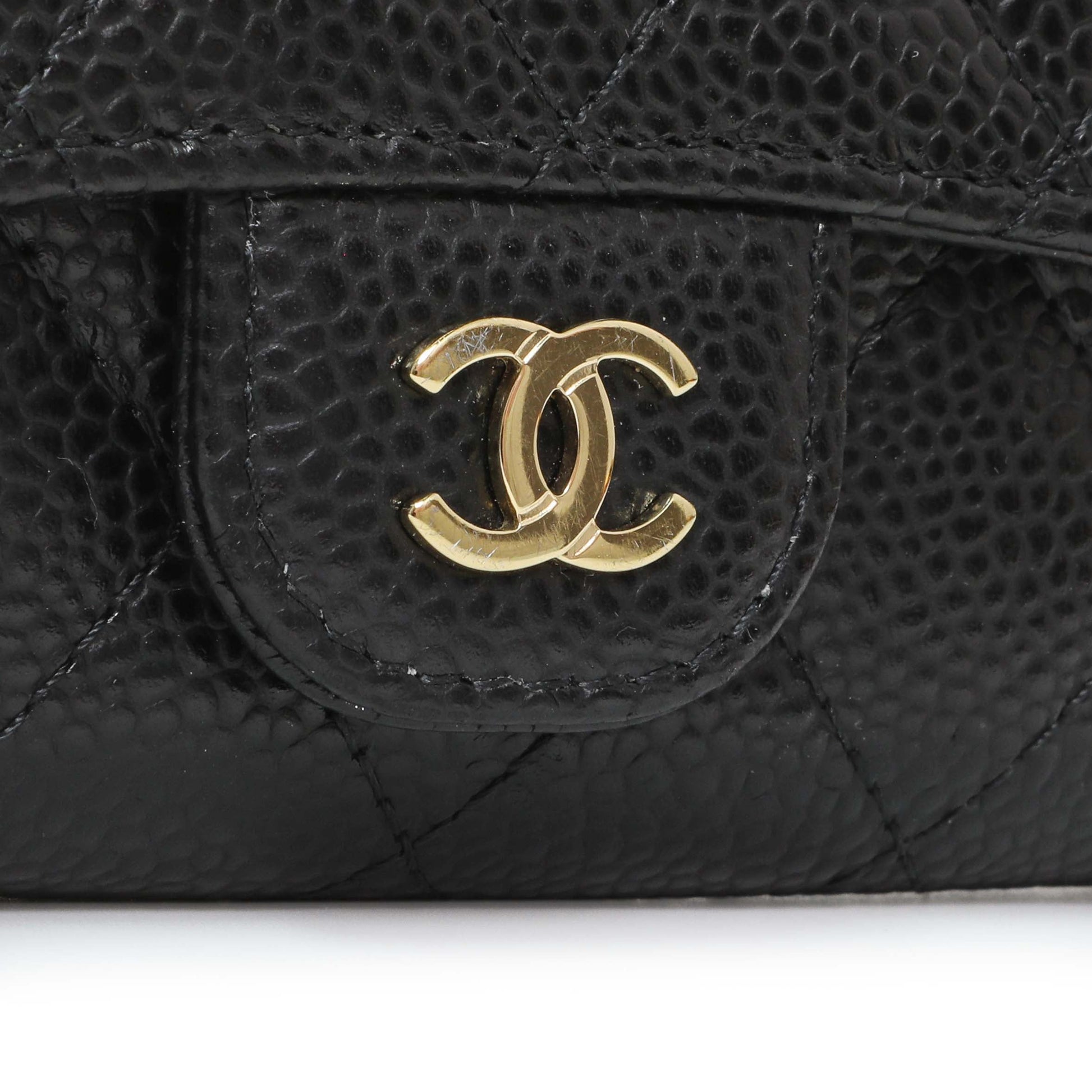 Exclusive Chanel Black Caviar Quilted Flap Card Holder Wallet — Alternate View 8