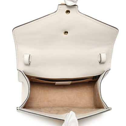 Exclusive Gucci White Calfskin Mini Sylvie Top Handle Bag — Top View