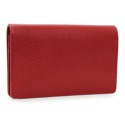 Exclusive Gucci Hibiscus Red Dollar Calfskin Mini GG Marmont Chain Wallet — Side View